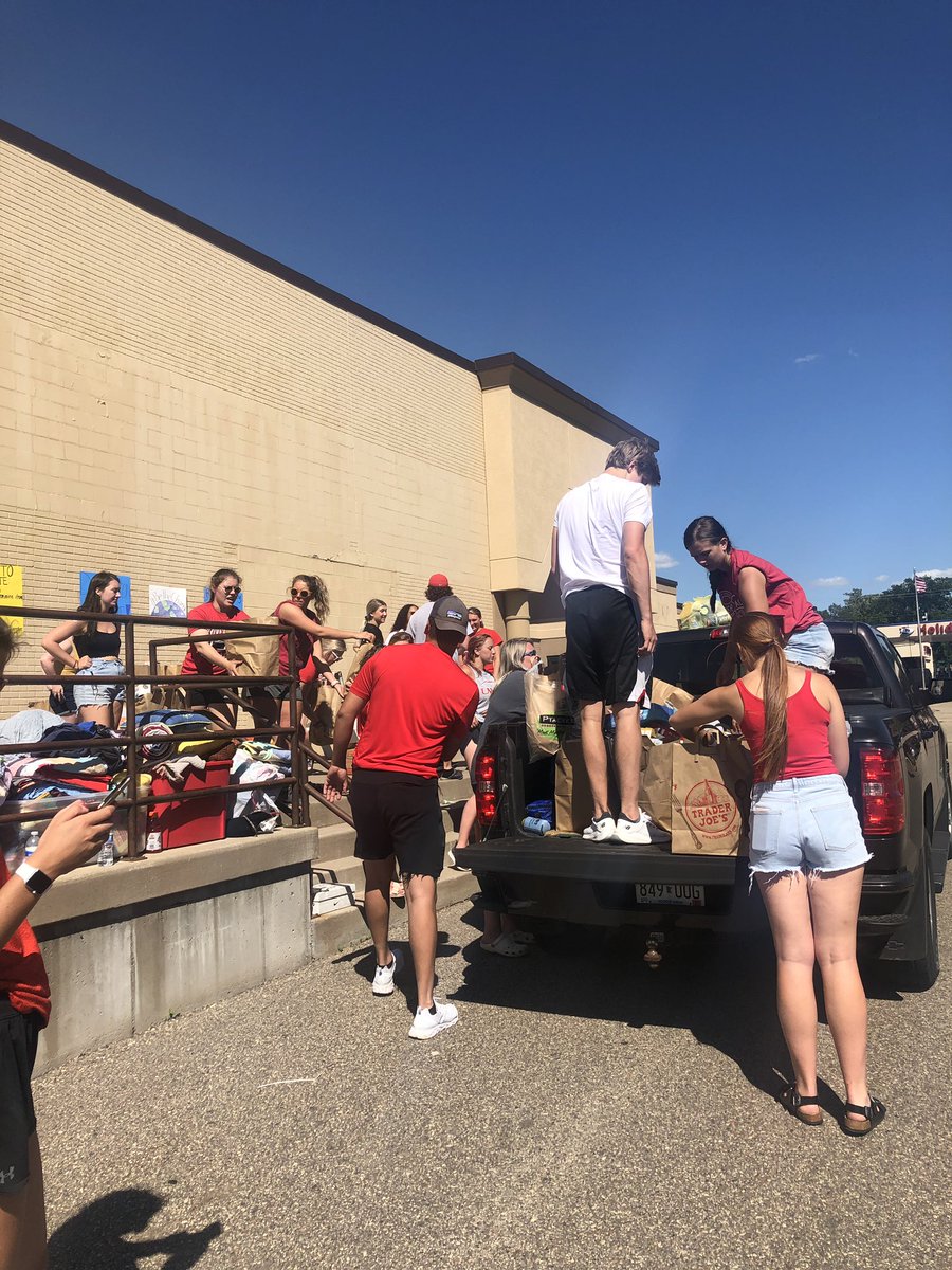 UWRFFalcons's tweet photo. Shoutout to our Falcons for organizing and collecting supplies and donations for children and families in the Twin Cities. #fft https://t.co/ZsKkA3n7VM