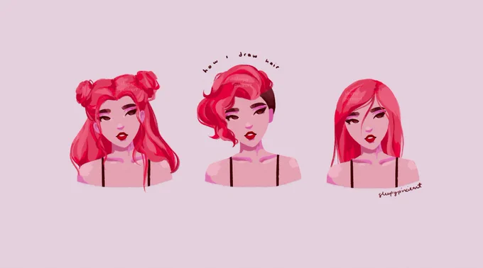 hair tutorial as requested! ?

i'll create a video version soon. but for now let me know if this helps or what tutorial you'd like to see next :") 