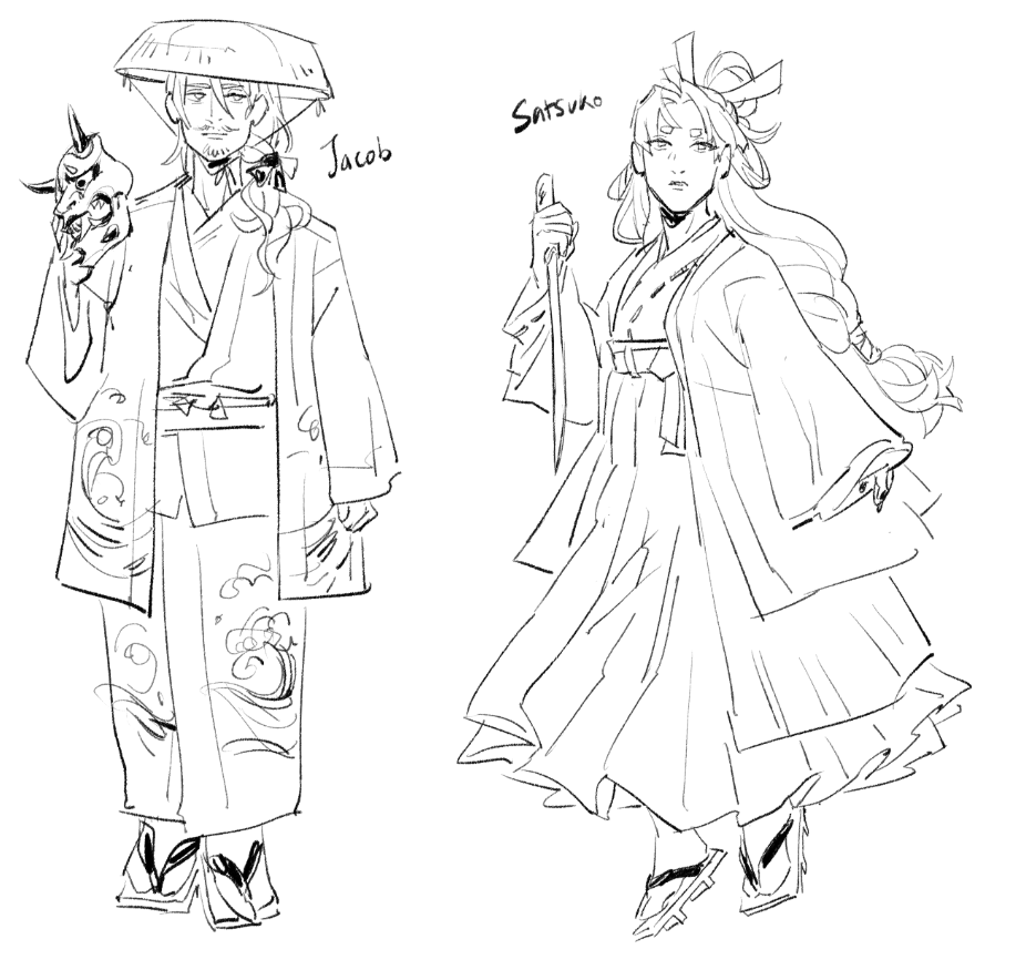 i also went ahead and drew more backstory characters a while back because yeah fuck idc about spoilers at this point im just indulging