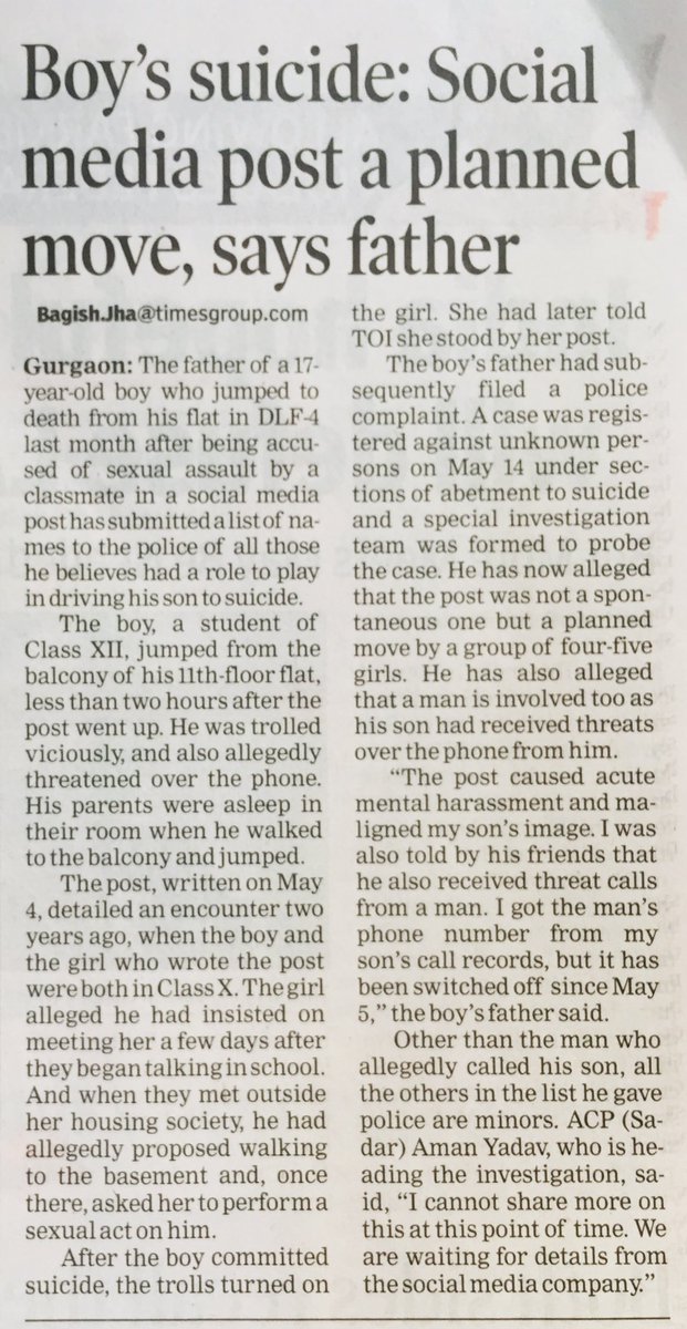 DeepikaBhardwaj's tweet image. Social media post was a planned move by 4-5 girls and a man says #ManavSingh father. This man gave a threat call to Manav which pushed him to extreme step. 

I wonder if Manav will ever get justice :(

@justiceformanav #justiceformanavsingh