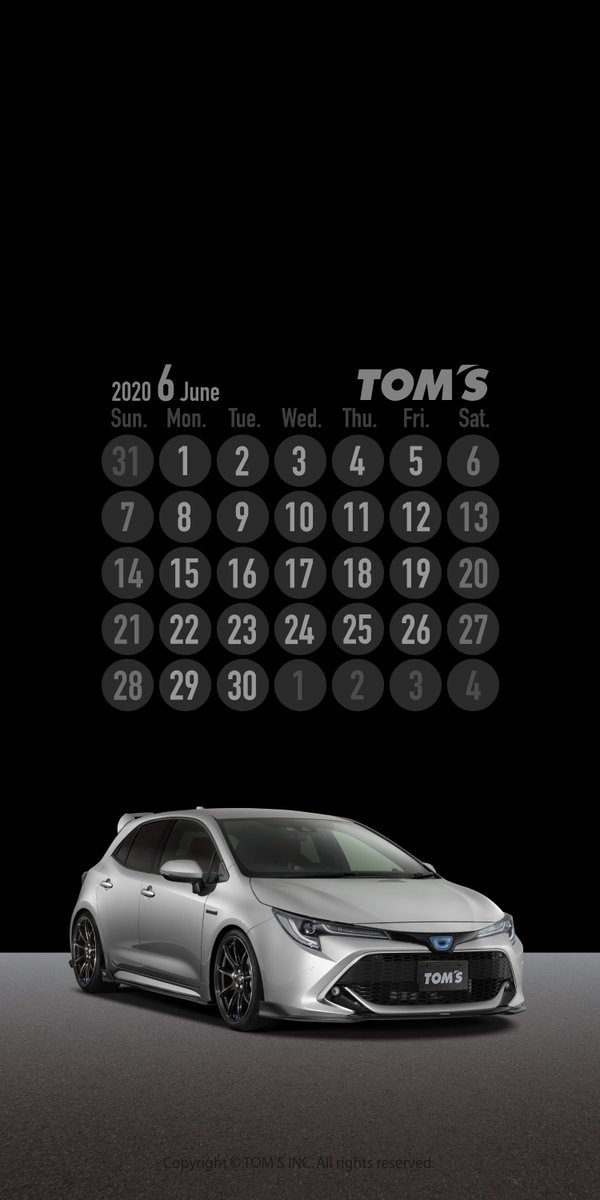 Tom S Racing Official On Twitter 本日の ロック画面 カレンダー ホーム画面 壁紙 は Tom S カローラ スポーツ Tomsracing Toyota カロスポ