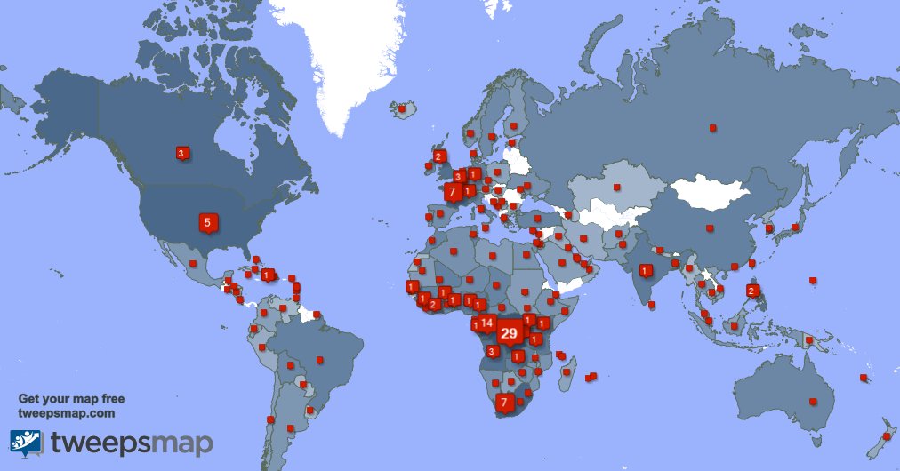 Merci beaucoup à mes 778 nouveaux abonnés qui vivent en: République démocratique du Congo, Congo, Belgique, et plus la semaine dernière. tweepsmap.com/!EPOlengha