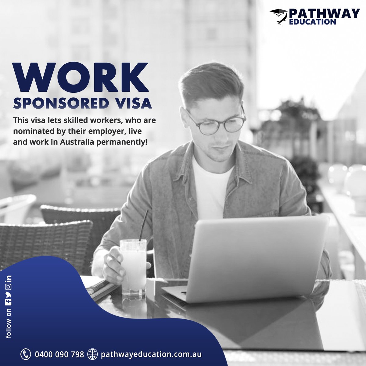 pathway_edu_au's tweet photo. #WorkSponsoredVisa lets skilled workers, who are nominated by their employer, live and work in Australia permanently.

✉: info@pathwayeducation.com.au
🎓: https://t.co/gAJ8A9Lvs1

#ProfessionalYear #VisaServices #PR #StudyinAustralia #PathwayEducation #Adelaide #Australia https://t.co/gJ4zQV2xYr