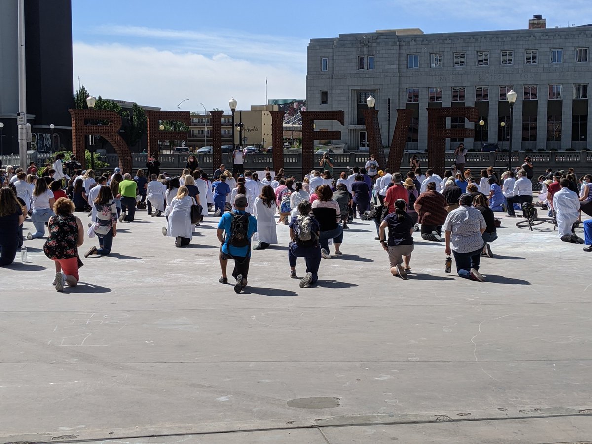 BayoCurry's tweet photo. As I reflect on today's event, I am humbled by the overwhelming support from medical professionals representing several different organizations in our community #WC4BL . We truly are all in this together. @SaintMarysReno @OscarDelgadoNV @DeptVetAffairs @renownhealth @NNMCHealth https://t.co/v6pbNxCXlX