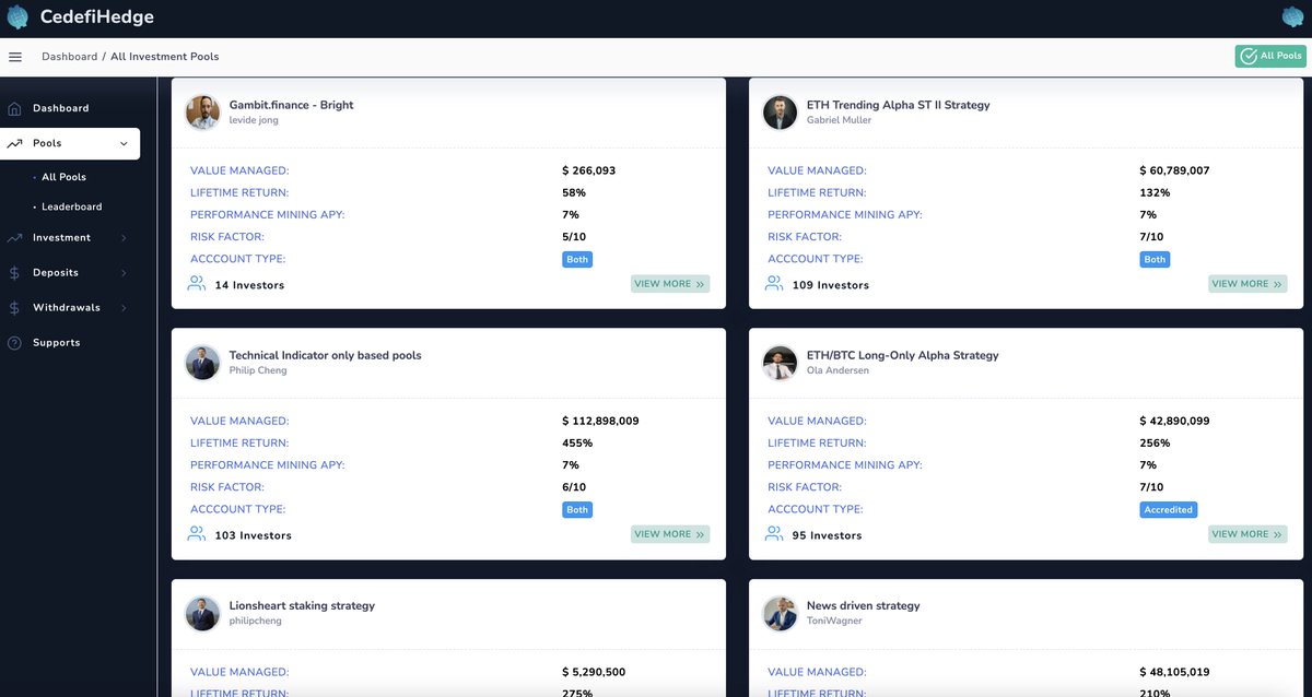 cedefihedge's tweet photo. Don't have the time to #trade?

Let our managers do it for you! Browse our range of real-money traders and join a #crypto pool in seconds. Make an informed investment decision based on #trading performance.

https://t.co/IskxEQ7LL4

#cryptocurrency #forex #investing #bitcoin https://t.co/uJ4YRlE4Fc