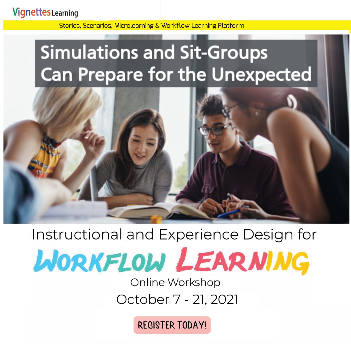 RayJimenez's tweet image. Situational group exercises and simulations enable you to prepare for any imaginable scenario. 

Join us for the Instructional and Experience Design for Workflow Learning Workshop to learn more! bit.ly/3jXUAne

#remotelearning #lxt #workflowlearning #instructionaldesign