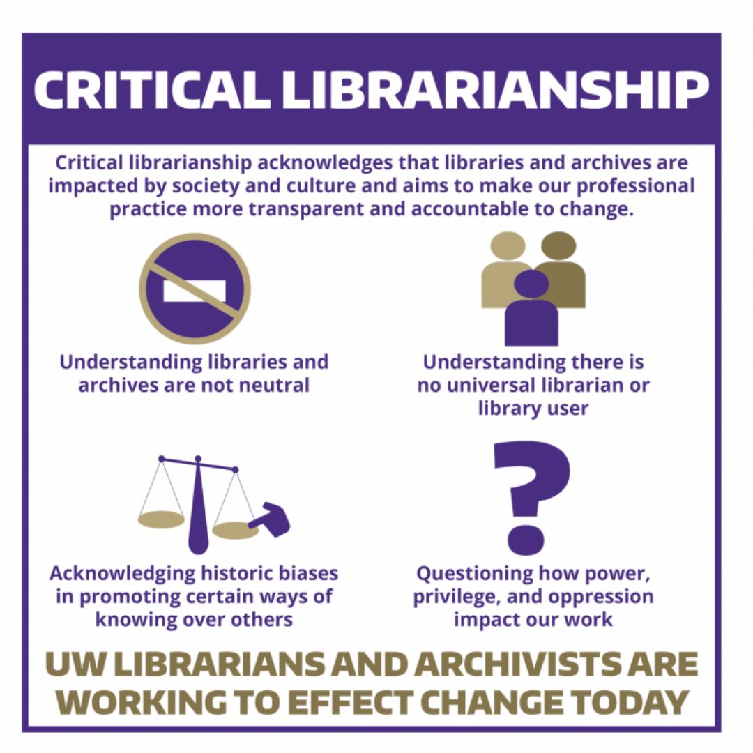 Explore UW Libraries recent work in DEI standards regarding critical cataloging, archival description, and library management in this new blog post from UW Libraries. tinyurl.com/UW-LIB-CRITICAL @uwstudentlife, @ASUWSeattle @uwnews @UW @HUBatUW @UWundergrad, @UWGradSchool, @thedaily