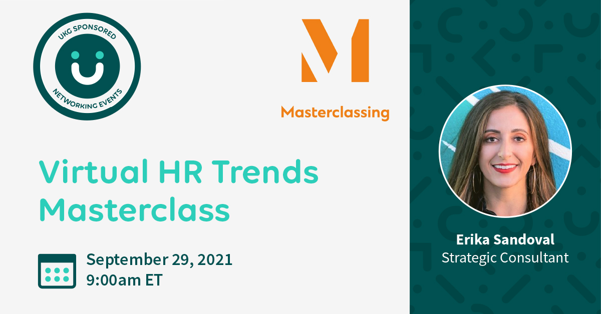 katbmoreno's tweet photo. .@UKGInc is excited to partner with @masterclassing  for the #VirtualHRTrends session. Join Erika Sandoval as she discusses The Power of HR and DEI Partnerships. Register here! https://t.co/BwN1eVw3Yq https://t.co/vRQRijcq1c