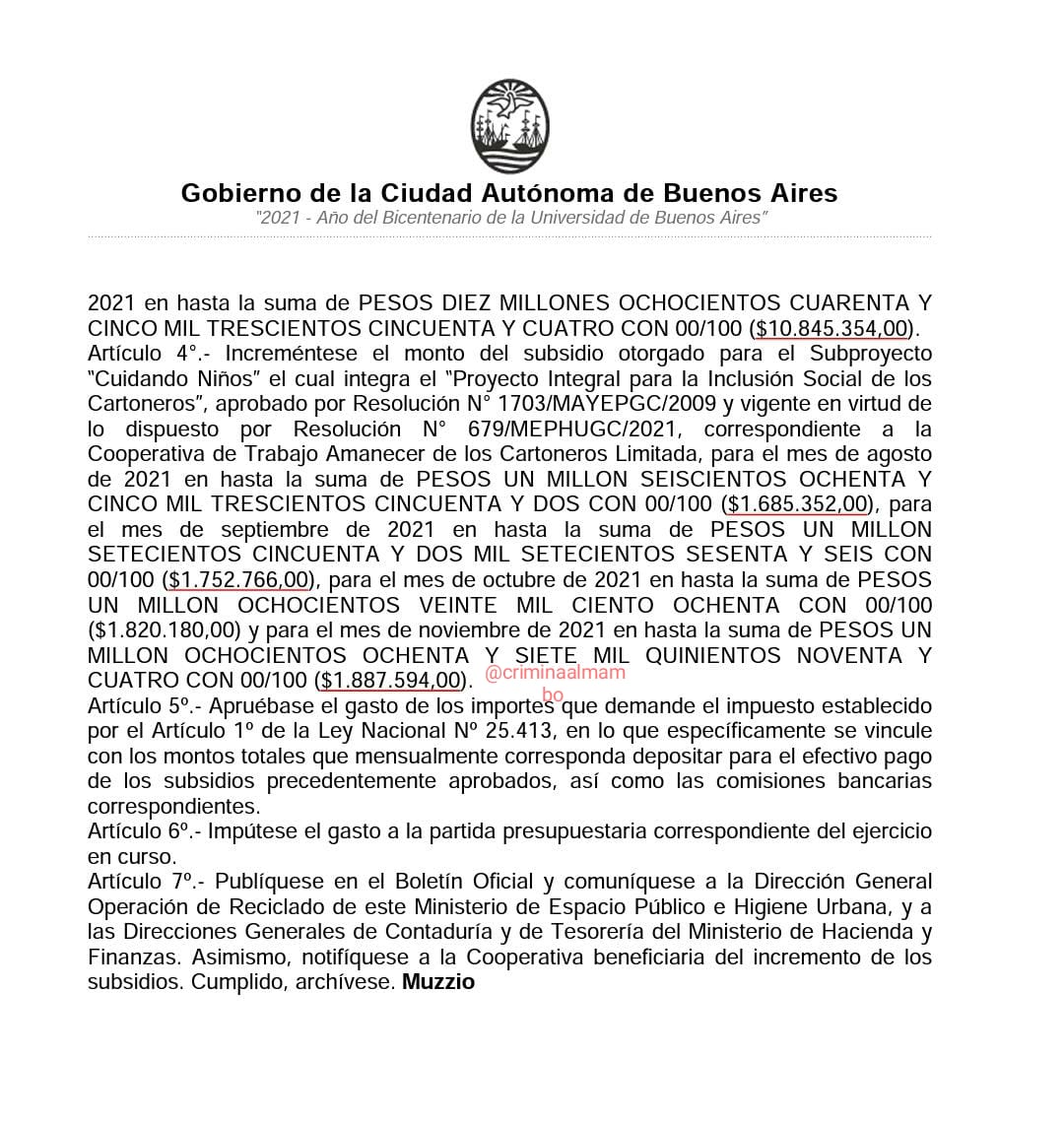 De acá a fin de año, la Cooperativa de Trabajo Amanecer de Juan Grabois recibió un incremento en los subsidios, en total son $518.867.676 . ¿Ahora entienden la foto?