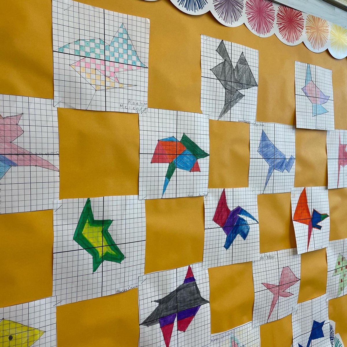 MS101_Bronx's tweet photo. "Graph of Me" completed by Ms. O’Malley’s Algebra class. They determined if the statements provided were true or false. Each statement corresponded w/ an ordered pair & graphed their true statements resulting in a unique shape. #ms101strong #choosekind #workhard #algebraforall https://t.co/L2lIdIs245