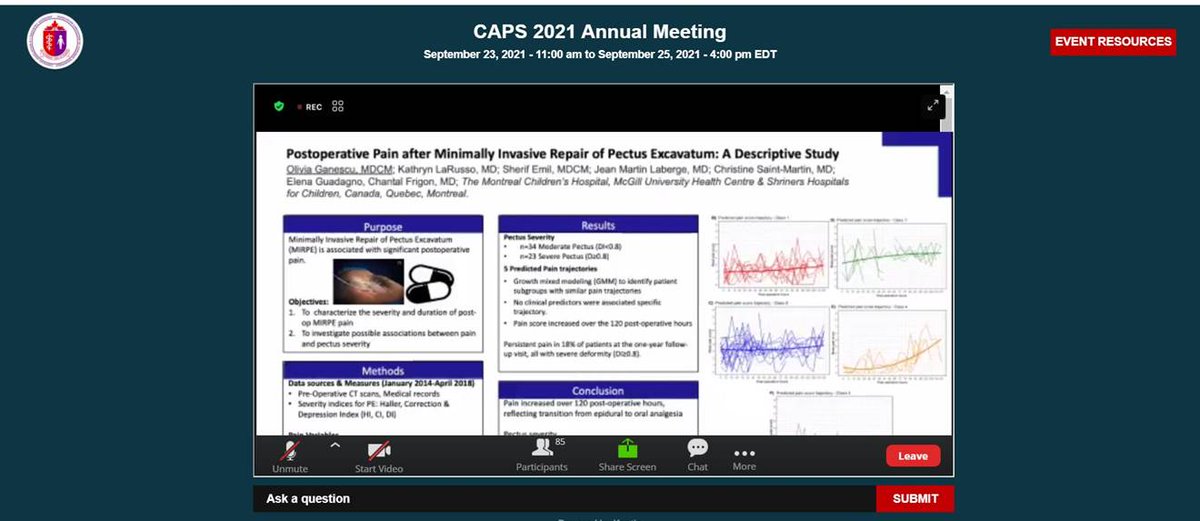 DrSherifEmil's tweet image. @OGanescu just gave an outstanding presentation on post-operative pain after the Nuss Procedure at the @CAPSsurgeons annual meeting. Data generated from our Multi-D @ShrinersCanada @HopitalChildren Chest Wall Anomaly Center.