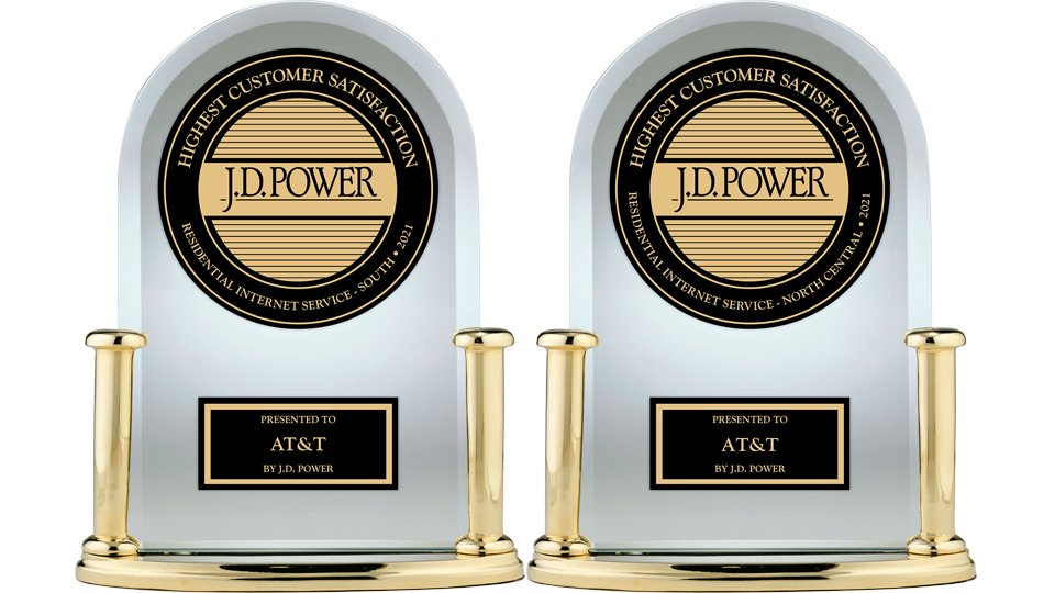 .<a href="/ATT/">AT&T</a> is ranked #1 in Customer Satisfaction for Residential Internet Service in the South and North Central regions by <a href="/JDPower/">J.D. Power</a>. Read the announcement: go.att.com/16ed160f