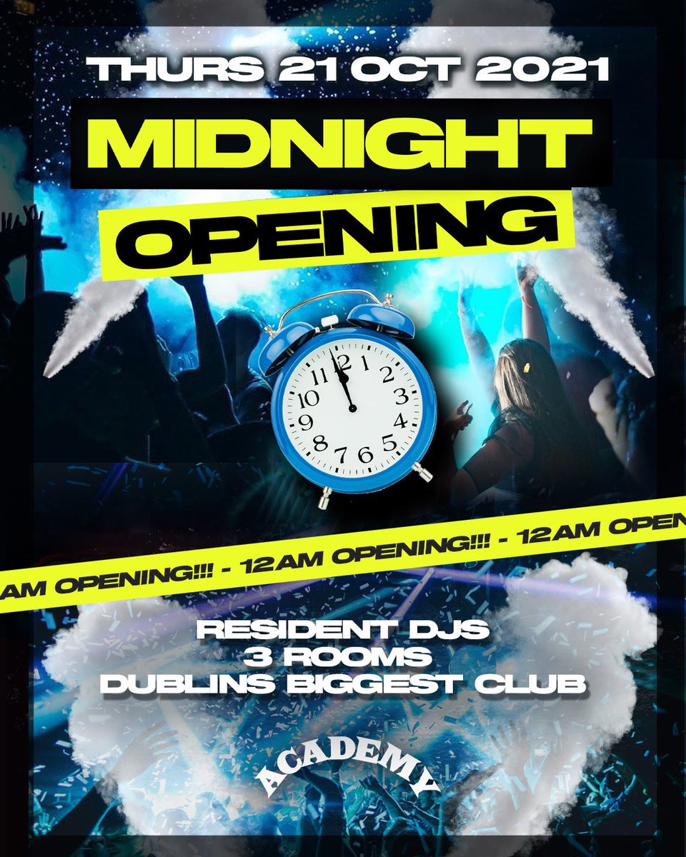Academy Club Nights (@academy_clubs) on Twitter photo πππΏπππππ ππ-πππππππ ππΌπππ β°β‘οΈ
CLUBS are BACK and to celebrate weβre opening our doors at 12 on the night of Thursday the 21st for πππππππ πππππππ ππ-πππππππ πππππ!
βοΈ π¦πππ‘ π¨π£ for Pre-sale tickets bit.ly/2W5Rc2N πππΏπππππ ππ-πππππππ ππΌπππ β°β‘οΈ
CLUBS are BACK and to celebrate weβre opening our doors at 12 on the night of Thursday the 21st for πππππππ πππππππ ππ-πππππππ πππππ!
βοΈ π¦πππ‘ π¨π£ for Pre-sale tickets bit.ly/2W5Rc2N