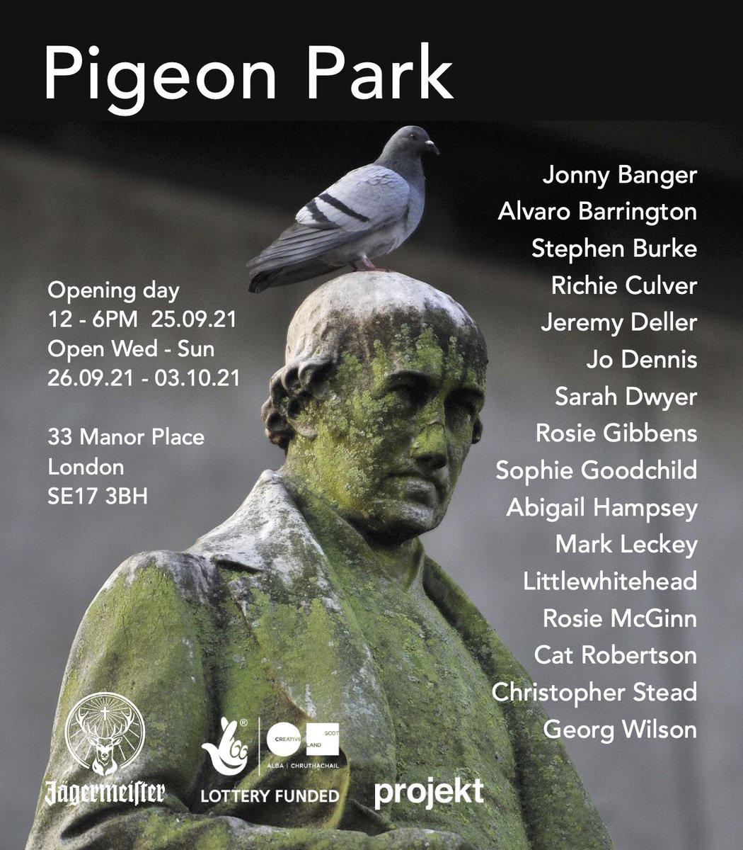 Pigeon Park a group art exhibition opens this Saturday 25th September at Manor Place.