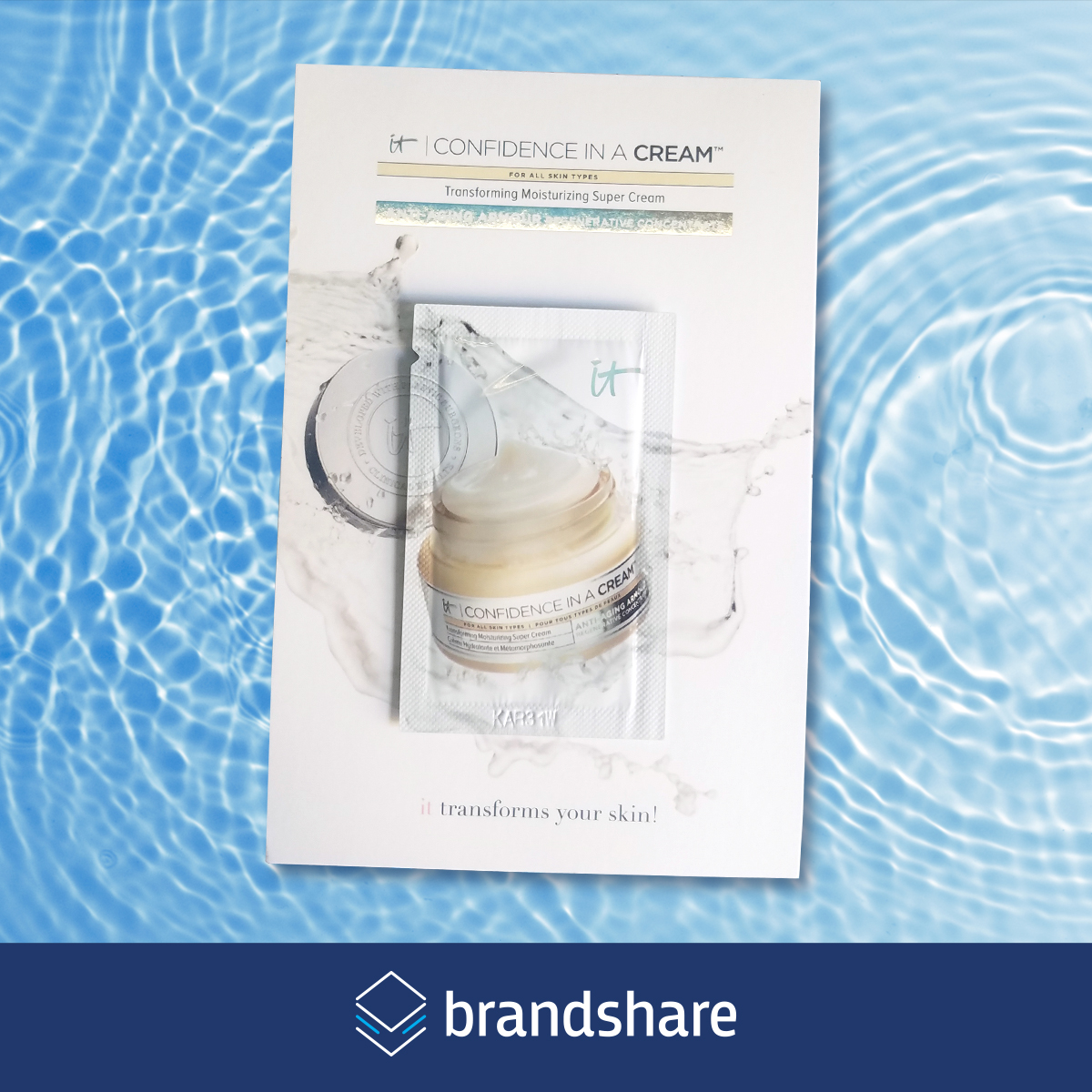 BrandShareUS's tweet photo. #tbt to a recent campaign we did with IT Cosmetics! Brandshare pattered with the brand to distribute samples of their Confidence In A Cream Transforming Moisturizing Super Cream via e-commerce sampling. Now that’s head-to-toe beauty! https://t.co/h3rr2EHD4g
