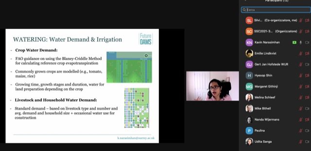 Kavinpreethi's tweet image. Just presented our work on community water management &amp;amp; WATERING model at #SSC2021 general track. Thank you @sil_via_leo for chairing the session brilliantly and to the audience who asked great questions &amp;amp; drew excellent comparisons to other case studies #FutureDAMS @CRESS_Surrey