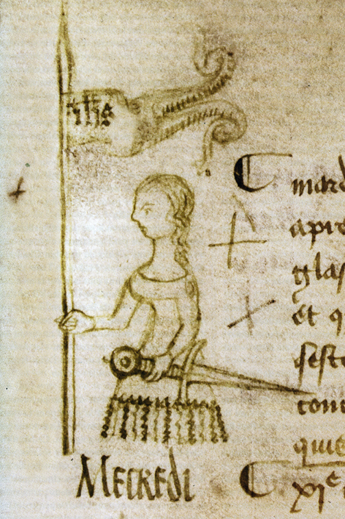 Drawing of Joan of Arc, c.1429, in the margin of the Orleans city records. By Clément de Fauquembergue, the secretary of the Palement of Paris.