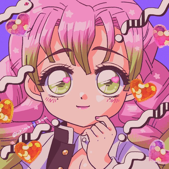 🌼夏野瓜丸🌼さんがTwitterに投稿した甘露寺蜜璃(鬼滅の刃)のイラスト。