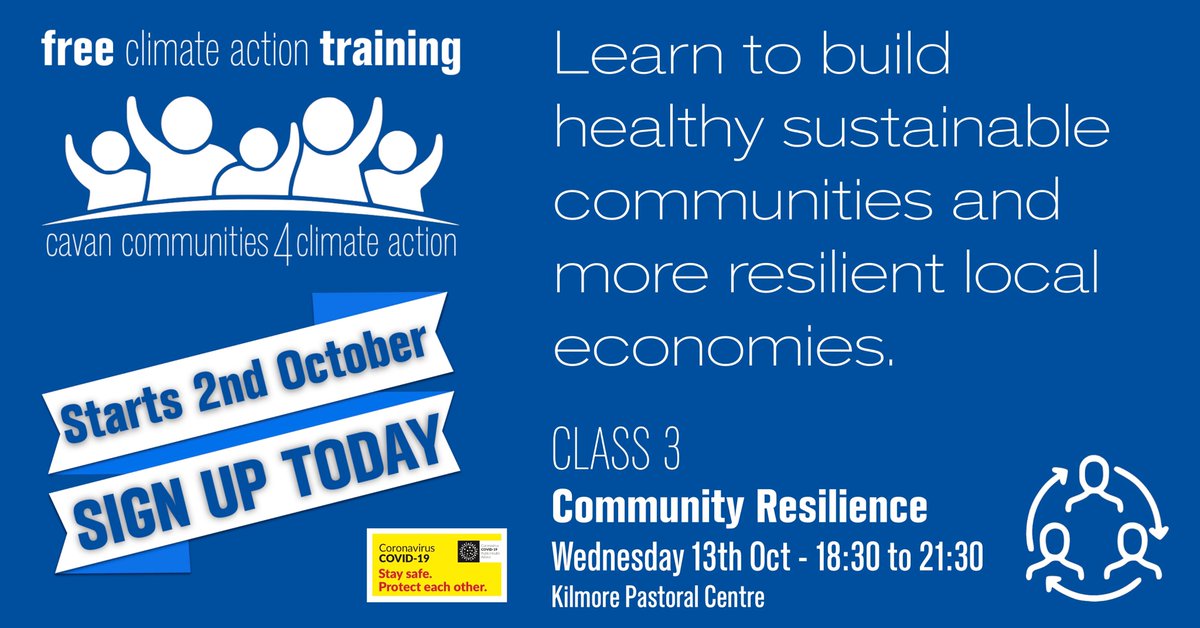 Communities 4 Climate Action (@communities4ca) on Twitter photo Building Community Resilience in #cavan is about building healthy and sustainable #cavanbusiness and <a href="/cavancomforum/">Cavan Community</a>
FREE CLIMATE ACTION TRAINING SIGN UP TODAY forms.gle/bofnjhzx8YEZ9f… Building Community Resilience in #cavan is about building healthy and sustainable #cavanbusiness and <a href="/cavancomforum/">Cavan Community</a>
FREE CLIMATE ACTION TRAINING SIGN UP TODAY forms.gle/bofnjhzx8YEZ9f…