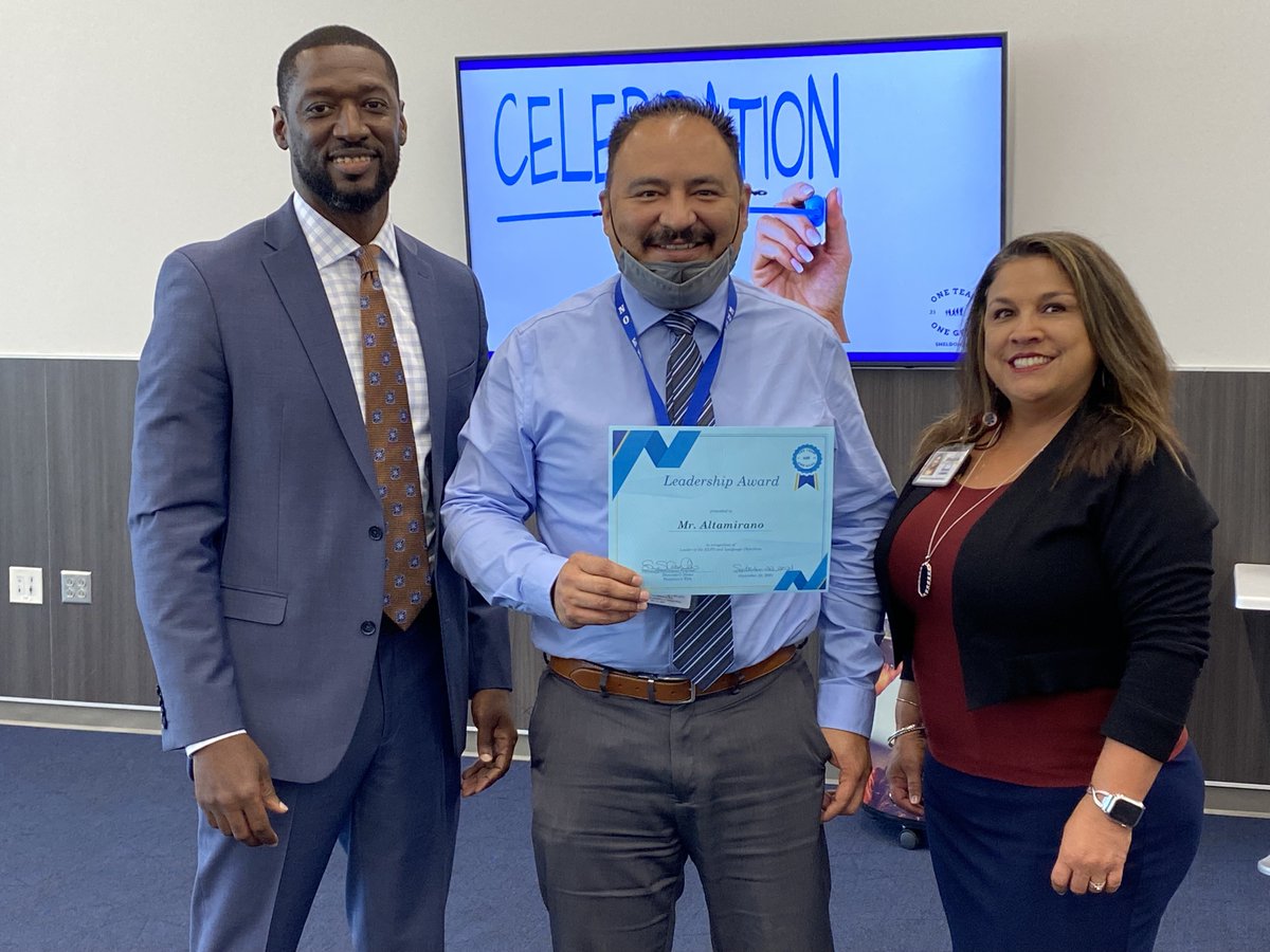 Three of our principals were presented Leadership Awards at the District Leadership Team Meeting. Congratulations <a href="/RoyalwoodLions/">Royalwood Elementary</a> Mr. Altamirano, <a href="/SheldonTigers/">Sheldon Elementary</a> Mrs. Rolling and <a href="/KMS_Panthers/">C. E. King Middle School</a>  Mrs. Sampson!