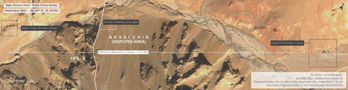 detresfa_'s tweet image. More than a year on, images from the Raki Stream area continue to show what appear to be forward camps set up by #China &amp;amp; #India hindering each other&apos;s border patrols since the start of the #IndiaChinaFaceOff