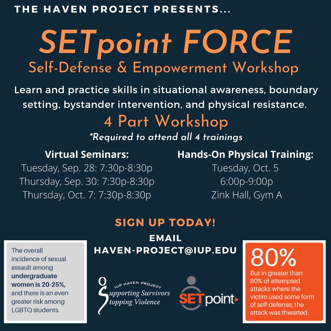 Join Haven for the self-defense and empowerment trainings (brought to you by Setpoint).  Don’t miss out on this amazing opportunity!  I give this 4-paws up!