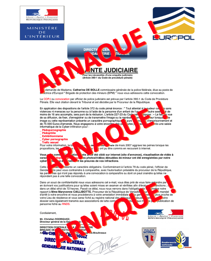 CyberGEND's tweet photo. 🛑🛑Nouvelle vague de faux emails usurpant l'appellation de @Gendarmerie @PoliceNationale et @Europol 

#Rappel 
⚠️Ces entités ne vous demanderont jamais de vous expliquer par email
⚠️Ces emails sont des arnaques https://t.co/PaMYdp1v3F