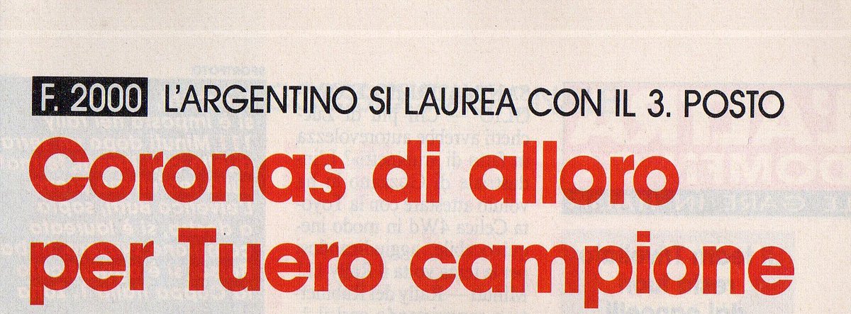23 DE SETIEMBRE 1995: La F2000 Italiana corre en el circuito de Misano, en carrera que gana Waldemar Coronas con Dallara 392-VW y en la cual el 3° lugar con auto similar lo consagra campeon a Esteban Tuero, 4° finalizo el de Frank , Adrian Hang