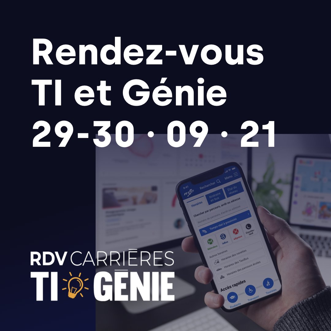 libeocom's tweet image. La semaine prochaine, #Libéo participera à la première édition des rendez-vous Carrières – TI &amp;amp; Génie organisé par @ecarrieres.

Inscris-toi dès aujourd&apos;hui ➡️ ow.ly/AakS50Gfd1j

Nous avons hâte de discuter avec toi!😀

#carrière #recrutement #SalonEcarrieres  #LibéoVibe