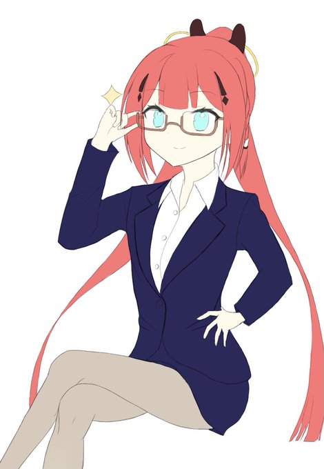 メガネ……OL識ちゃん(ベタ塗り) 