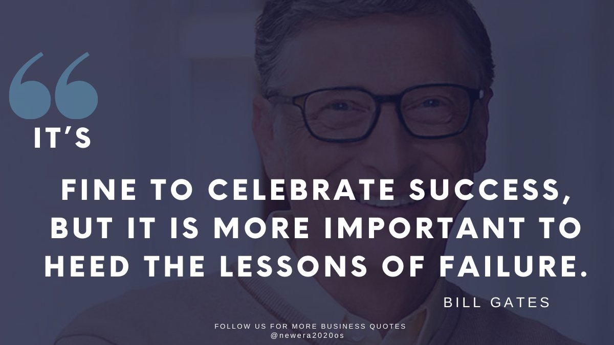 Str8Gen's tweet photo. "It's fine to celebrate success, but it is more important to heed the lessons of failure." - Bill Gates
Follow us @newera2020os
#neweraos #BillGates #BillGatesquotes #quotebillgates #quotes #quoteoftheday #quoteslearning #bestquote #microsoft #success #motivation #business https://t.co/2qiMFvPoNp