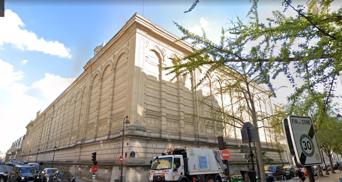 SCP_Hughes's tweet image. The National Archives in Paris. Windowless buildings tend to have a quality of facelessness and ruthless horizontality. These effects are carefully mitigated here by running a tall blind arcade along the facade, and slightly projecting the three corner bays.