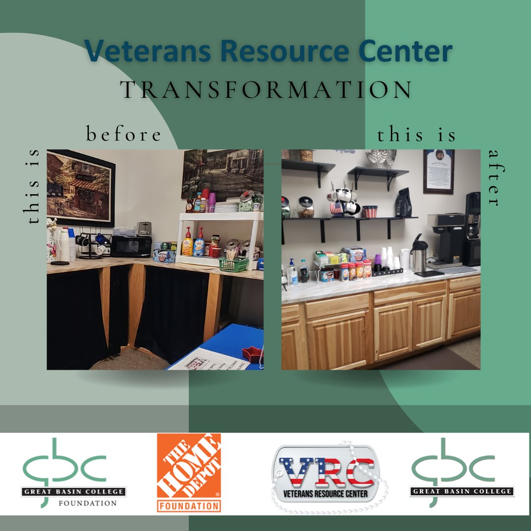 GBC_Foundation's tweet photo. Thankful Thursday! The Veterans Resource Center here at Great Basin College was recently refurbished with partial funding from the Home Depot Grant through Foundation. https://t.co/s7RbzKBJ3y
