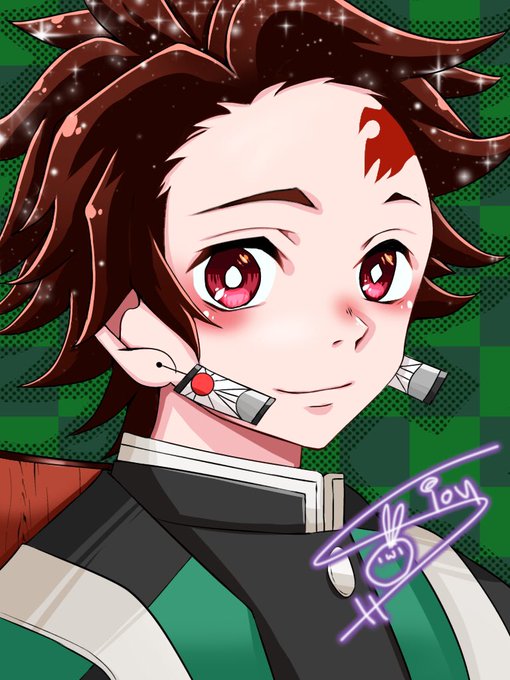 ✟✞冬姫紫苑✟✞さんがTwitterに投稿した竈門炭治郎(鬼滅の刃)のイラスト。