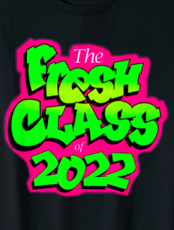 Votes are final. Here are your winners:
   Song - "22" by Taylor Swift
   Flower - White Rose
   Motto - "What's small turned to a friendship, a friendship turned to a bond. And that bond will never be broken, the love will never get lost."
   T-Shirt: Fresh Class of 2022