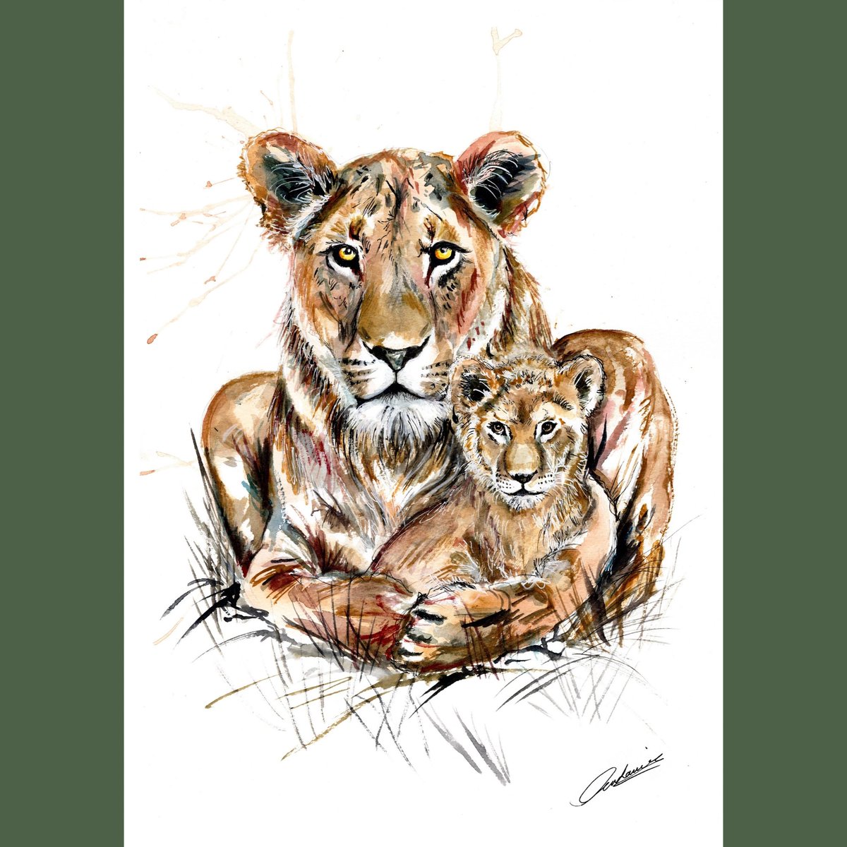 WO_Watercolour's tweet photo. Lioness &amp; cub #LION #lioness #cub  #artwork #giftideas #Watercolour #Africa #bigcat #cute #nursery #newbaby #Safari #safaritheme #nature #britishart #painting #naturelovers #NaturalBeauty
#lionking 
https://t.co/dVkB8Ii6mP https://t.co/mqcqy4LqEI