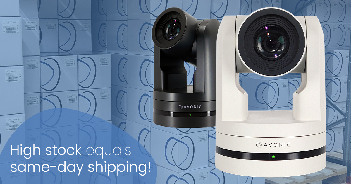 Avonic's tweet photo. Avonic's stock keeps your business rock! ๐ธ Forget long waiting lists for PTZ cameras due to chip shortage. We provide the answer to every Pro-AV request by shipping out even the same day. Visit https://t.co/9hqMHspNUo.
#chipshortage #ptzcameras #highstock #samedayshipping https://t.co/VNgczMihbV