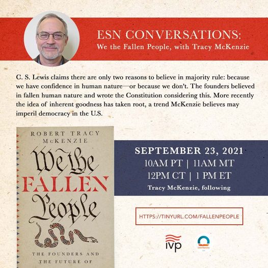 IVFaculty's tweet photo. Robert Tracy McKenzie will be discussing what we believe about human nature in America and its implications in our conversation this Thursday, 1 pm ET. Still time to sign up at https://t.co/FBtukQl9cE https://t.co/Fpj5Myf9BI