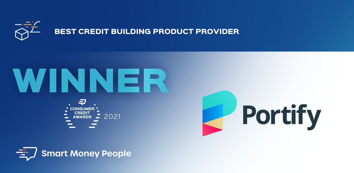 The @creditawards ‘Best Credit Building Product Provider 2021’ winner 🏆 is @portify_app - A fantastic win for this new category!
#CCA2021 #Awards #CustomerDecided