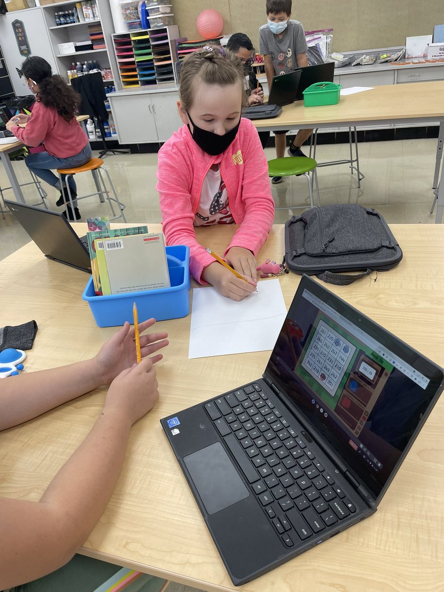 MsKovatchis's tweet photo. Playing “Jump On” with a partner to practice using the standard algorithm with addition! Students did a great job using strategies in their head and showing their work! #origo #wdsd7 https://t.co/tuGdgH3ZXH