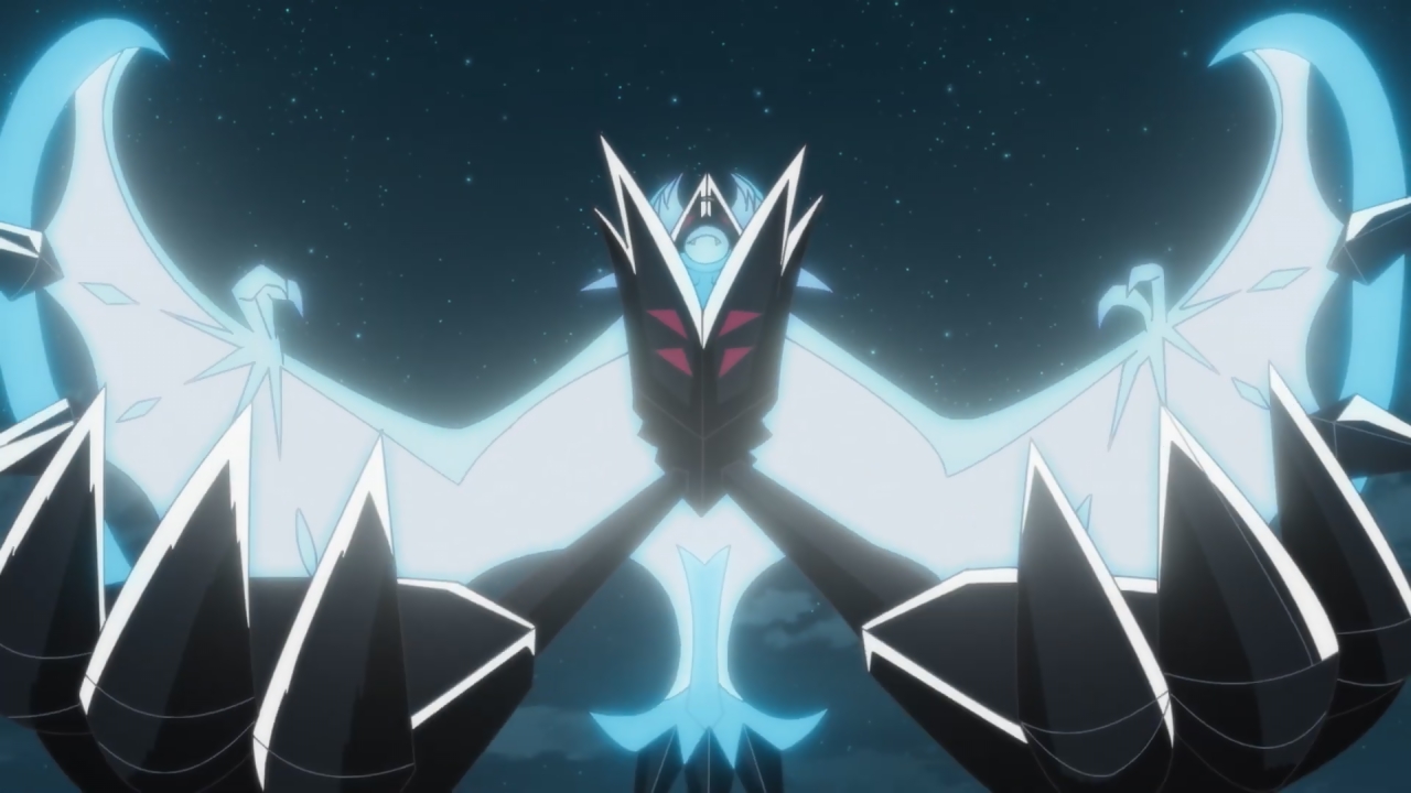 Kou Pokemonevolutions 伝説同士のバトルと暁の翼の迫力よ ルナアーラのトリッキーな動きとネクロズマのパワープレイの激突が素晴らしい ルナアーラが選ばれた理由はリエルナ以外にバトルの流れの持っていき方と描写映えもあるのかもしれない