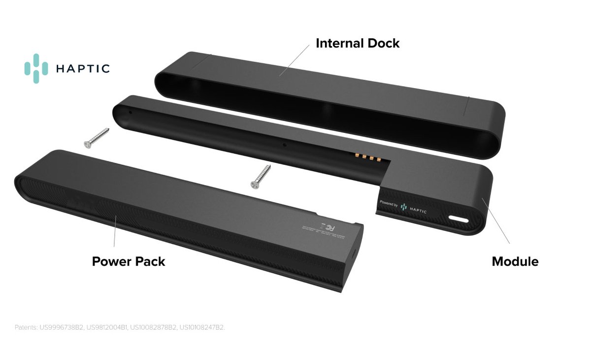 haptic's tweet image. Our patented Haptic Module expands on what we've built through @knocki. 
 
Haptic Module allows materials to understand not only touch gestures, but also what is happening in the environment, and automate actions accordingly!