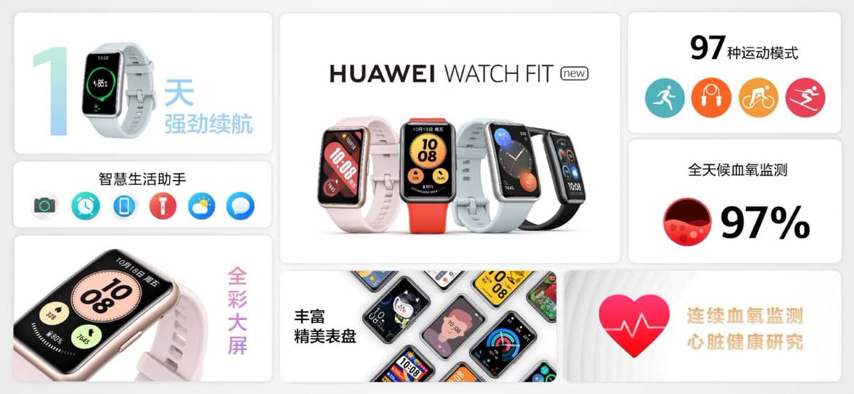 smartechdaily's tweet image. هواوي أطلق إصدار جديد من ساعة Watch Fit باسم #HuaweiWatchFitNew
الإصدار الجديد يأتي بنفس مميزات النسخة الأولى مع إضافة دعم NFC و دعم نظام #HarmonyOS2.0.
الساعة ستتوفر للبيع بتاريخ 29 سبتمبر، بأربعة ألوان ( الأسود، البرتقالي، الأخضر و الوردي) بسعر 125$