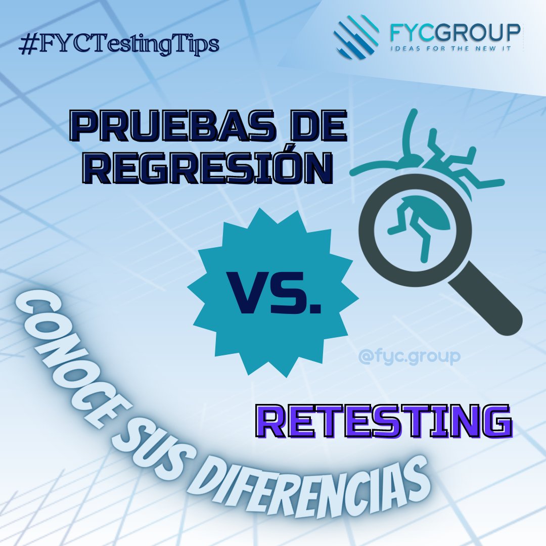 fycgroup's tweet image. 📌Hoy en #FYCTestingTips Pruebas de Regresión vs. Retesting🤯
🤔No es lo mismo, veamos en qué se diferencian 👇👇
bit.ly/39whleb

#PruebasdeSoftware #PruebasdeRegresion #Retesting #Repeticiondeprueba #Retesteo #CalidaddeSoftware #Desarrolladores #SoftwareTesters #FYC