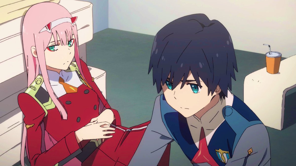 Anime: Darling in the franxx, Hiro and Zero Two.