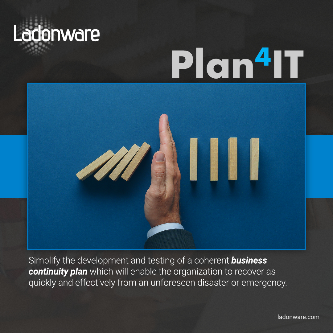 ladonwareinc's tweet image. Plan4IT is a comprehensive Disaster Recovery and Continuity Plan generator for your business, capable of being easily implemented in the case of a disruptive emergency.

Visit us at: ladonware.com/plan4it

#ladonware #innovation #financialtechnology #thefutureisnow