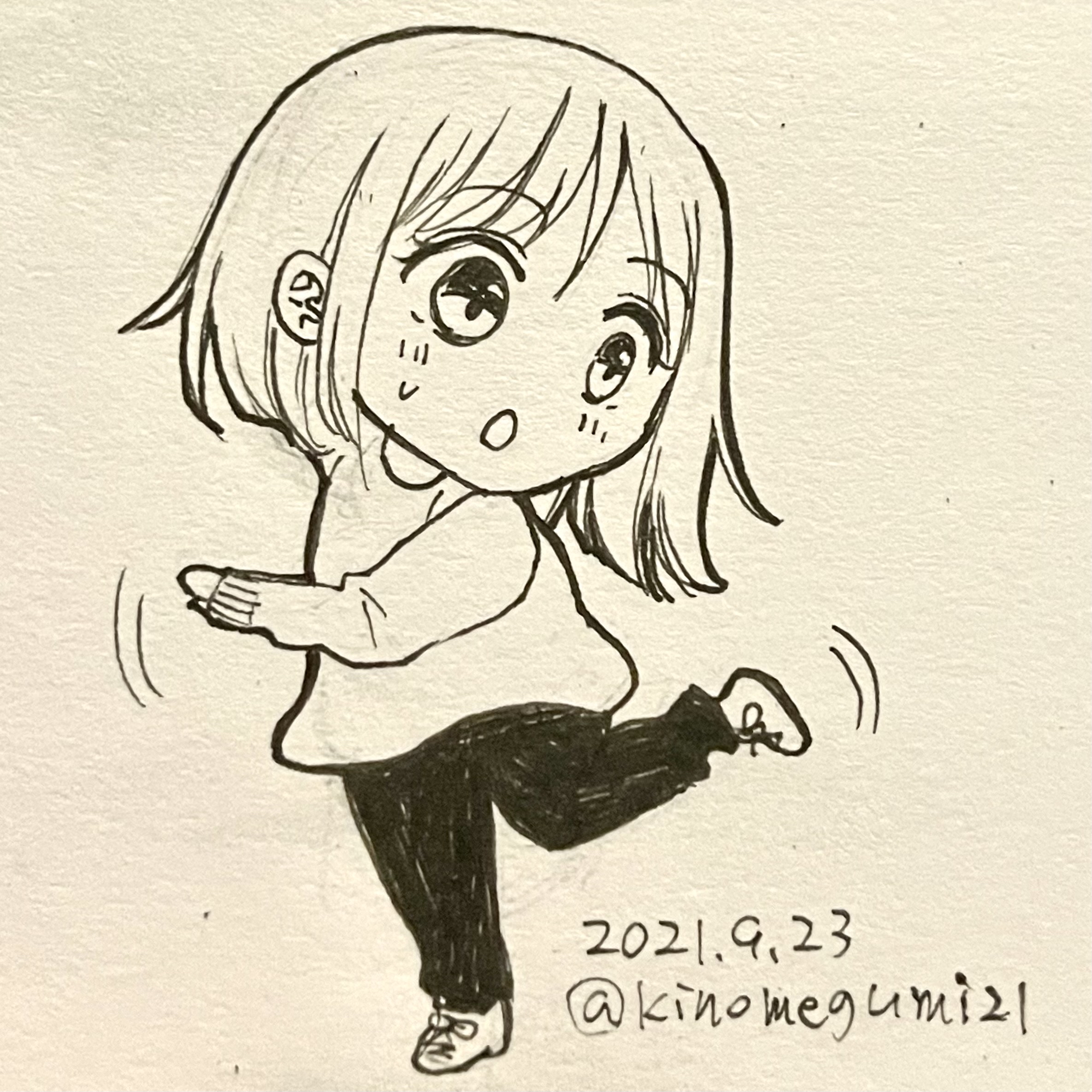 樹野 恵実 電子書籍materials発売中 今日の絵 デフォルメ描く時 ポーズ の引き出しが少なすぎることに気づいたから 試しに全然描いたことないようなポーズを描いてみた Let S Dance 1日1絵 創作イラスト デフォルメイラスト アナログ絵 T