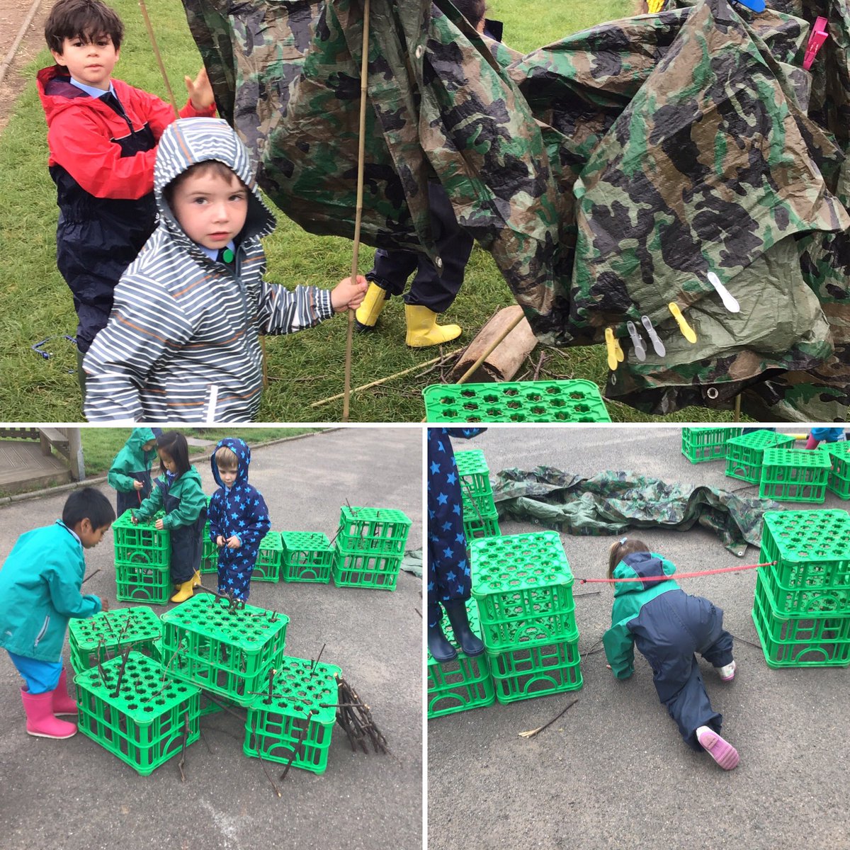 StJosephsERC's tweet photo. P1 had a wonderful afternoon developing their communication and teamwork skills during Muddy Movers! They carefully selected blocks to make a bridge to help cross the โriverโ, also developing their problem solving skills! #MuddyMovers #successfullearners https://t.co/LMEA31MVJo