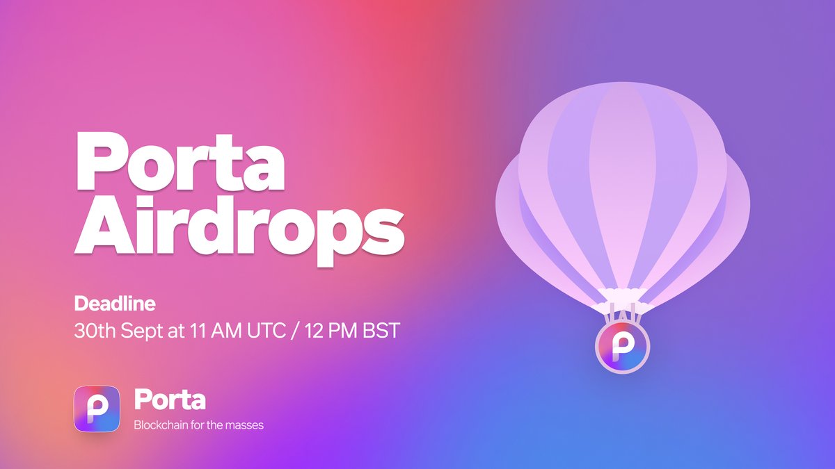 We're kicking off #airdrops to reward the community for their support!💰

🎁  12,500 $KIAN
🏆  250 lucky winners
⏰  30th Sept 2021 11 am UTC / 12 pm BST

Click the link to see the criteria and how to participate.

Only submissions qualify for the airdrop: gleam.io/rgB5P/porta-ai…