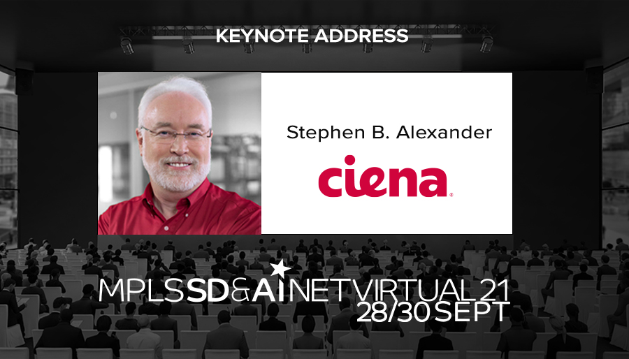 Ciena's tweet photo. Stephen B. Alexander, Senior VP &amp; Chief Technology Officer, Ciena, will Keynote at the MPLS SD &amp; AI Net World Congress 2021!

Check out #MPLSWC21 's full Agenda now 👉 https://t.co/SSUWpAejBu https://t.co/Byr4lDAoMB